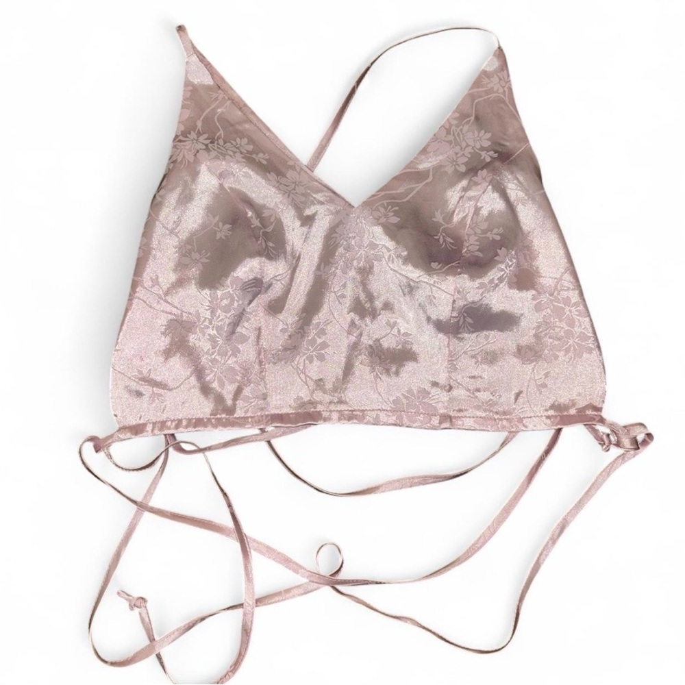 SHEIN Satin Floral Lace Top